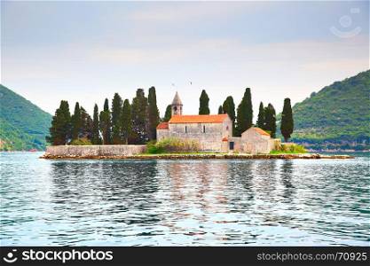 Picturesque St. George Island near Perast town in Montenegro