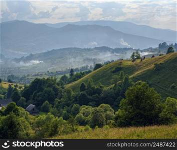 Picturesque summer Carpathian mountain countryside view, Ukraine