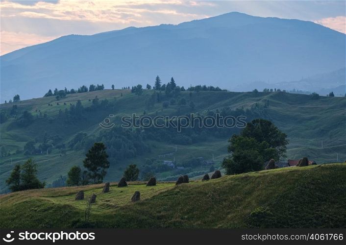 Picturesque summer Carpathian mountain countryside view, Ukraine