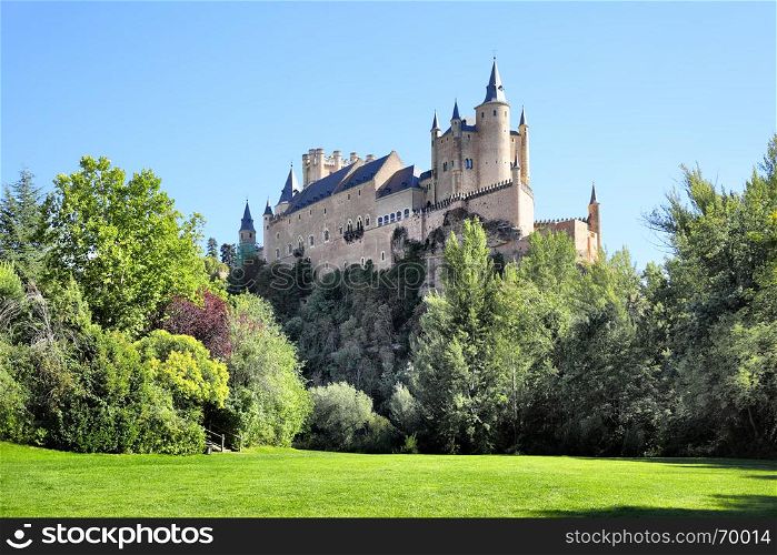 Picturesque view of Castle of Segovia (Alcazar), Spain