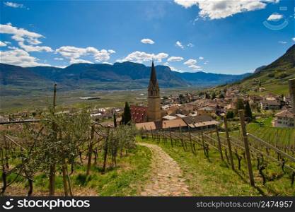 Picturesque village of Tramin in South Tyrol