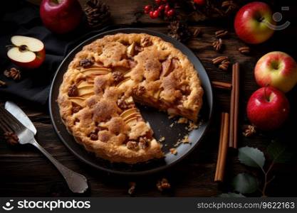 Pie with apples and cinnamon.. Pie with apples and cinnamon