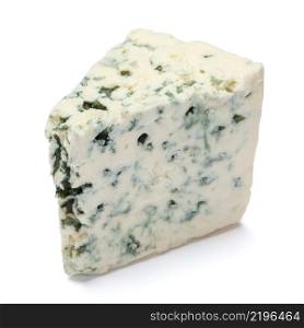 piece of blue cheese isolated on a white background. Clipping path. blue cheese on a white background. Clipping path