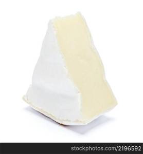 Piece of brie or camambert cheese isolated on a white background. Piece of brie or camambert cheese on a white background