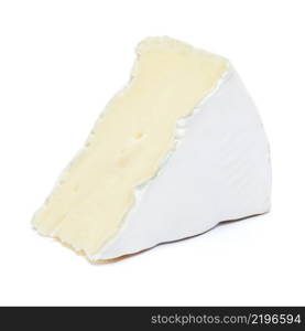 Piece of brie or camambert cheese isolated on a white background. Piece of brie or camambert cheese on a white background