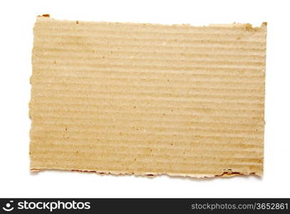 piece of brown corrugated cardboard on white