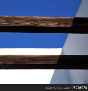 piece of brown wood as a roof in the sky lanzarote spain