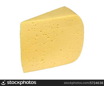 piece of cheese isolated on a white background