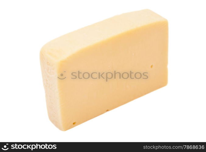 Piece of cheese isolated on white