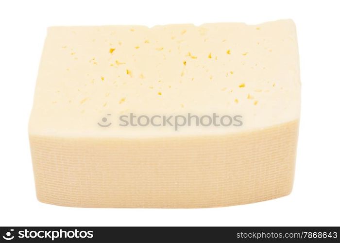 Piece of cheese isolated on white