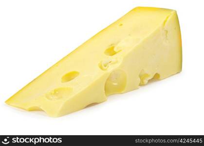 piece of cheese isolated on white background