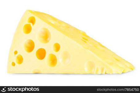 Piece Of Cheese Isolated On White Background