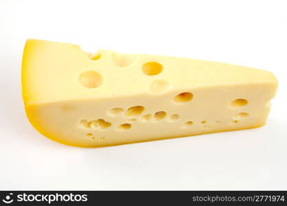 Piece of cheese, studio isolated