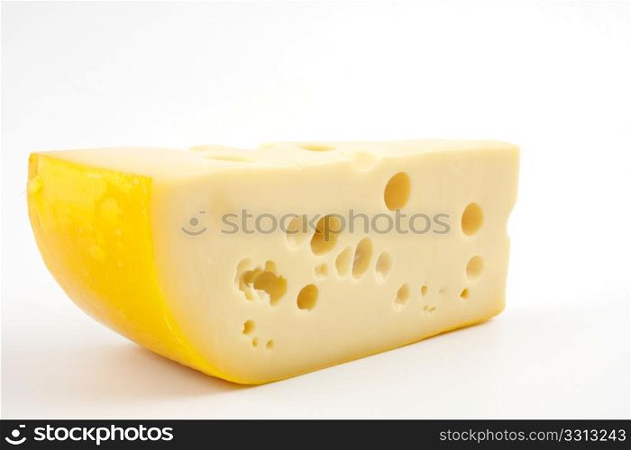 Piece of cheese. studio isolated