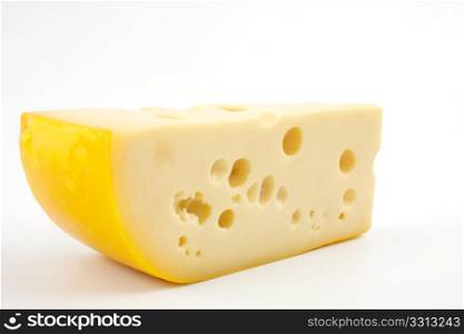 Piece of cheese. studio isolated
