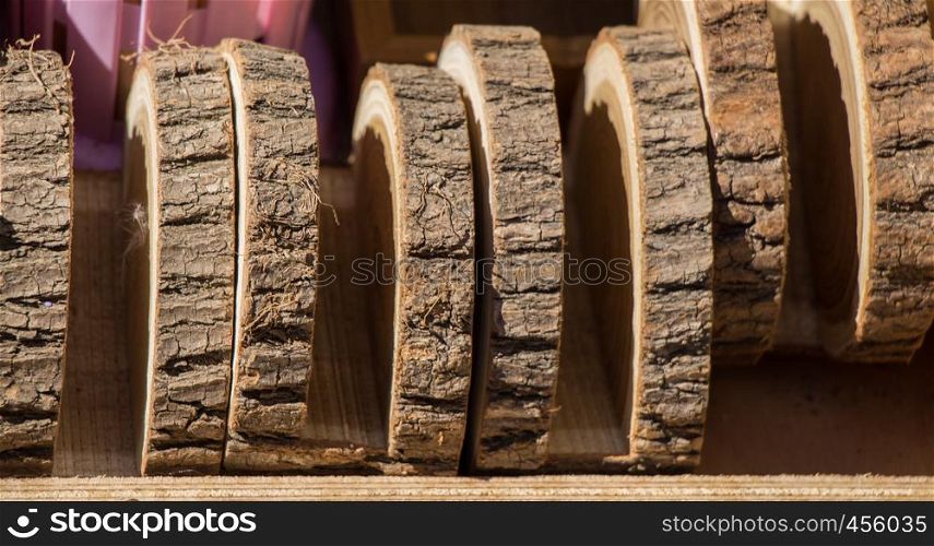 Piece of cut wood log texture as background