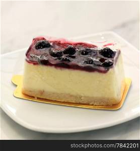 piece of delicious blueberries cake