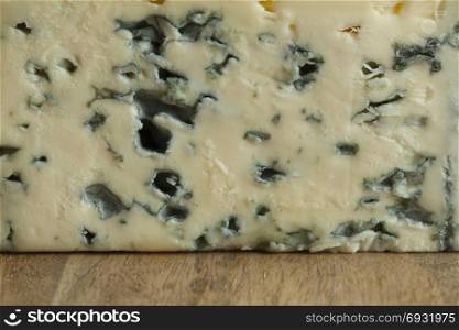 Piece of French Bleu d&rsquo;auvergne cheese close up