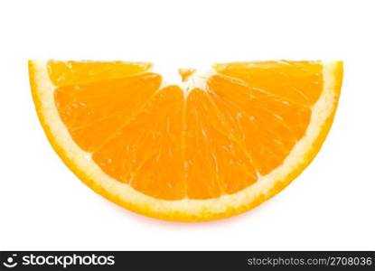 piece of fresh orange fruit on white background