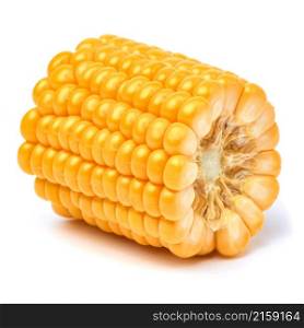 Piece of Fresh organic corn cob isolated on white background.. Piece of Fresh organic corn cob isolated on white background