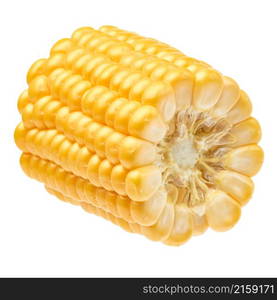 Piece of Fresh organic corn cob isolated on white background.. Piece of Fresh organic corn cob isolated on white background