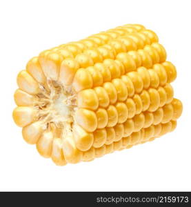 Piece of Fresh organic corn cob isolated on white background.. Piece of Fresh organic corn cob isolated on white background