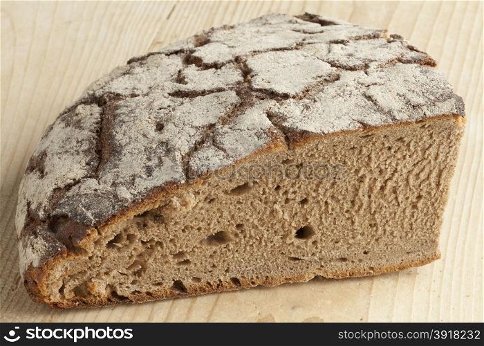Piece of healthy traditional German Sourdough bread