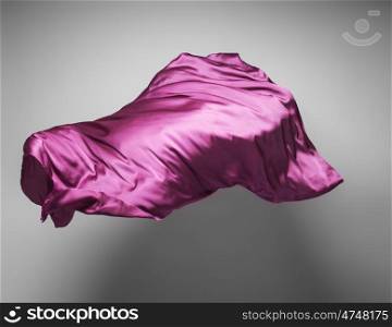 piece of purple fabric flying - abstract art object, design element
