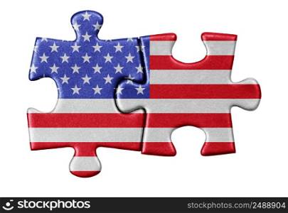 Piece of puzzle with the US flag.