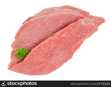 Piece of raw beef with parsley