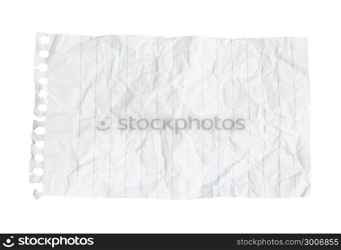piece of sheet on a white background