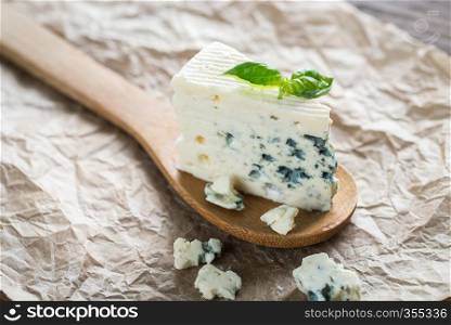 Piece of the blue cheese
