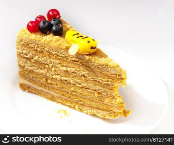 Piece of the honey cake