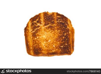 Piece of toast on white background