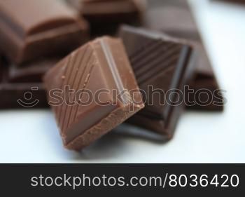 Pieces of a chocolate bar