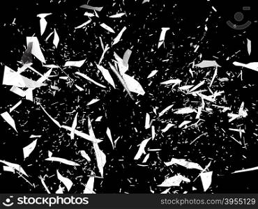 Pieces of black Shattered glass on black. Large resolution