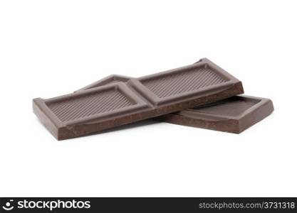 pieces of Chocolate isolated on white