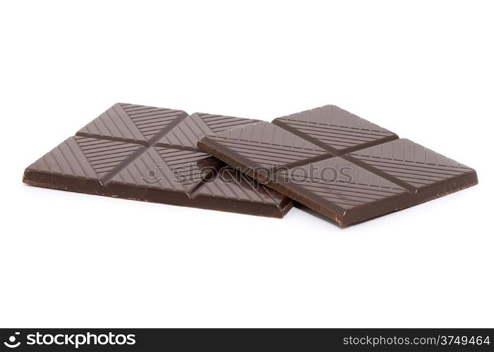 pieces of Chocolate isolated on white