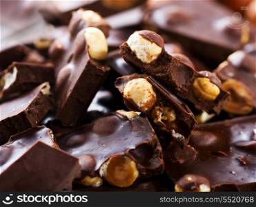 pieces of chocolate with nuts