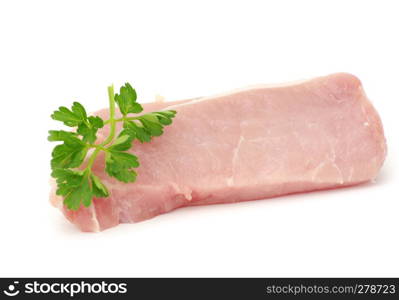 Pieces of crude meat with parsley