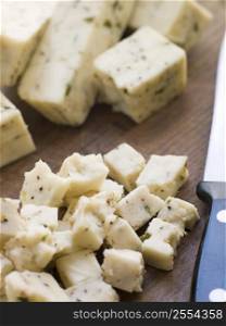 Pieces of Paneer Cheese with Spices