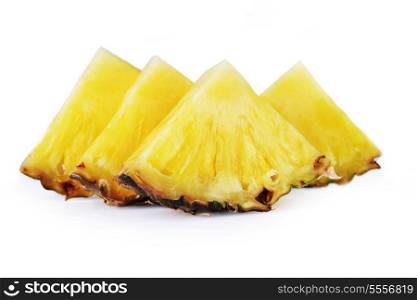 pieces of sliced of fresh ripe pineapple