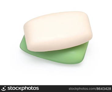 Pieces of  soap isolated on a white background with clipping path