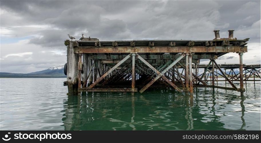 Pier at Singular Hotel, Puerto Natales, Patagonia, Chile