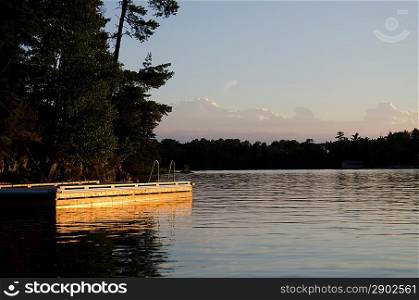 Pier in a lake, Lake of the Woods, Ontario, Canada