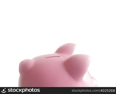Piggy bank against white