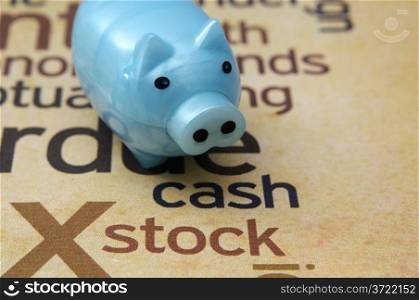 Piggy bank and cash stock concept