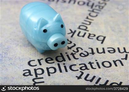 Piggy bank and credit concept