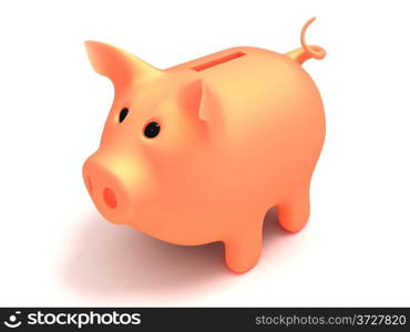 Piggy bank, close-up on a white background.