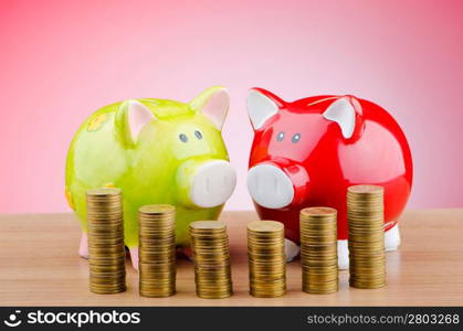 Piggy bank in business concept